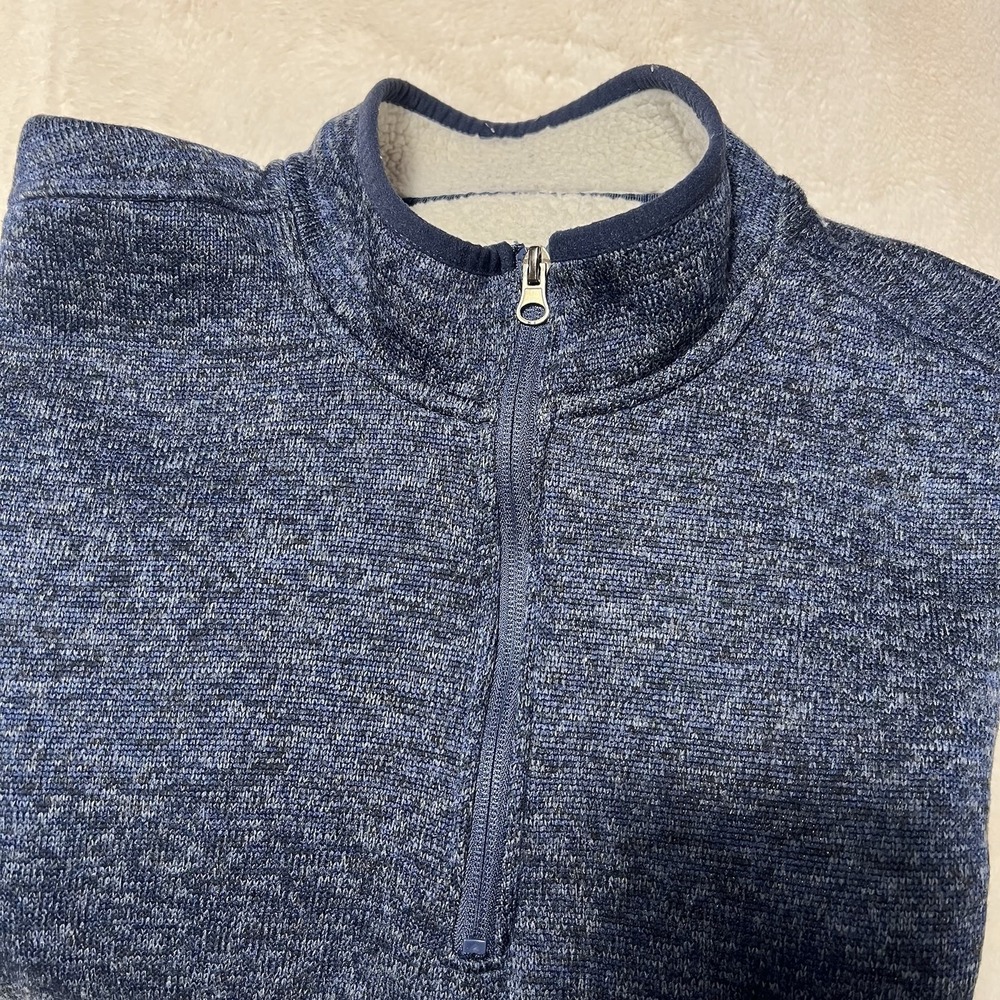 Mountain and Isles Blue 1/4 Zip Men's Sz L Sherpa Fleece Cabincore Cozycore‎